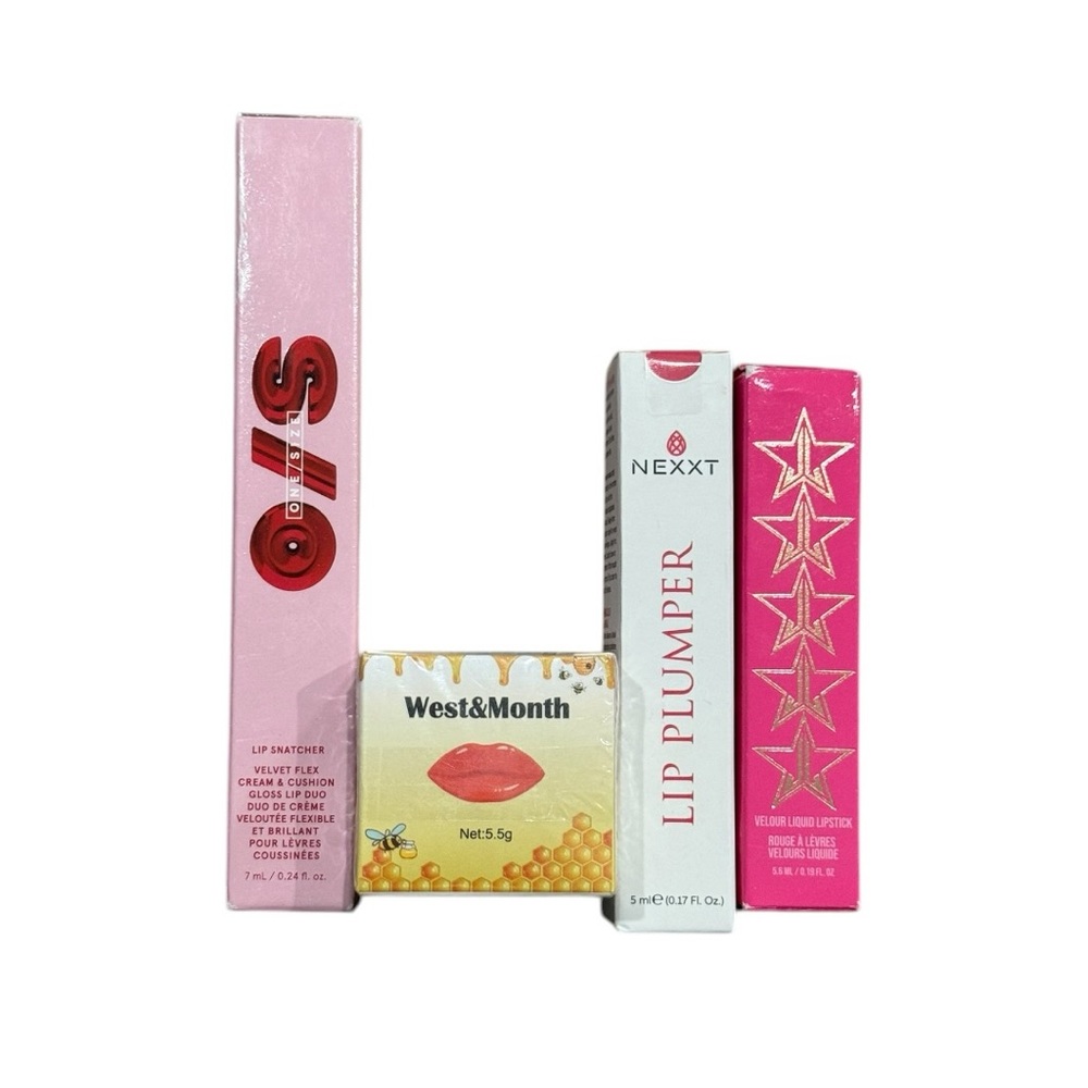 Assorted Pink Lipsticks and Lip Plumper Set